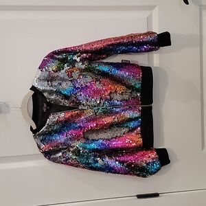 Girls Adorable Bright Sequin Jojo's Closet Jacket 7/8